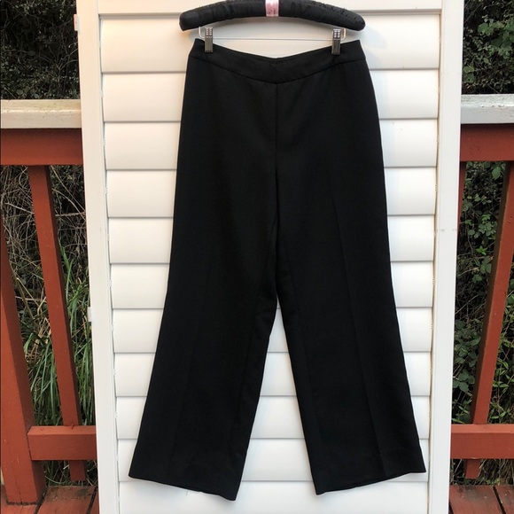 Akris Pants - Akris Black Wide Leg Pants with Textured Fabric